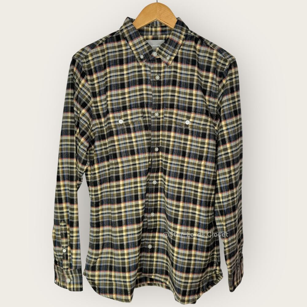 Everlane Brushed Flannel Button Down Shirt | Large | Plaid Long Sleeve Rustic